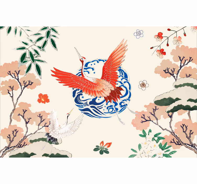 Rollo fenster wohnzimmer im chinoiserie stil - TenStickers
