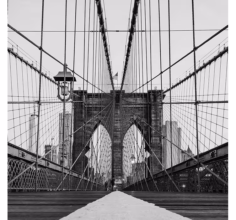 Rollo fenster wohnzimmer schwarz-weiß brooklyn bridge - TenStickers