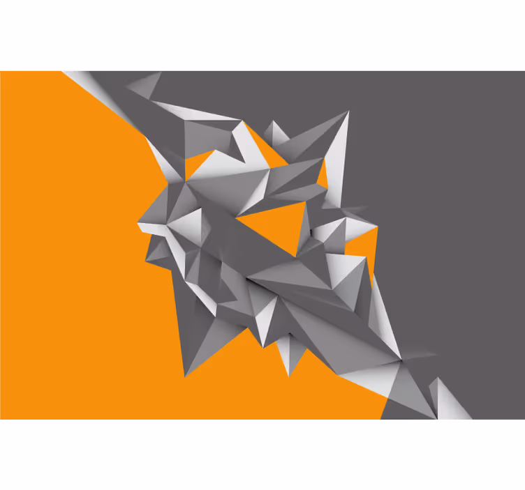 Rollo fenster wohnzimmer in grau-orange geometrischem design - TenStickers