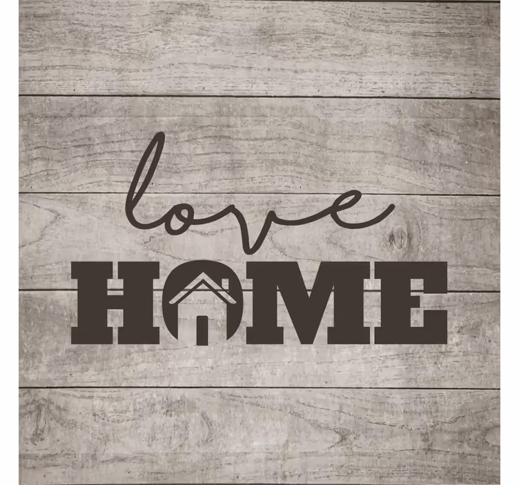 Rollo fenster wohnzimmer liebe zuhause auf grauem holz - TenStickers