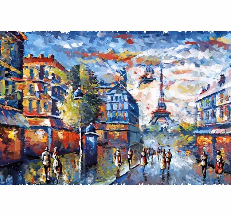 Rollo fenster wohnzimmer kunst paris boho aquarell - TenStickers