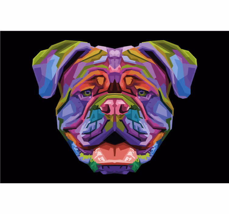 Rollo fenster wohnzimmer moderne hunde in farbe - TenStickers