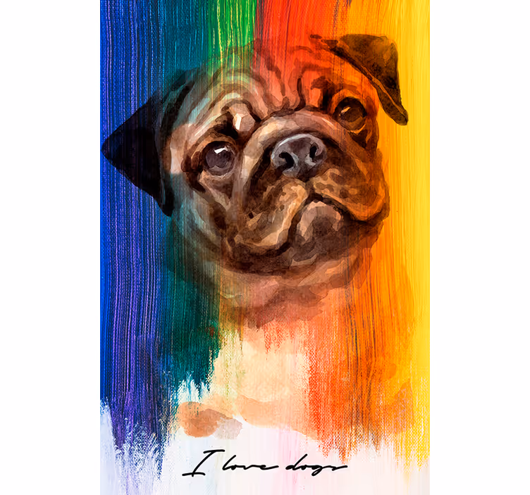 Rollo fenster wohnzimmer regenbogen mops - TenStickers