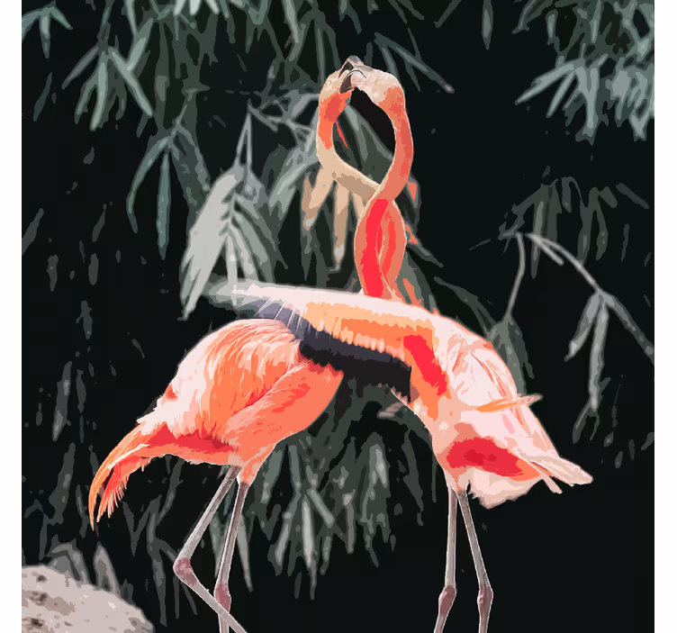 Rollo fenster wohnzimmer mit entzückenden flamingos - TenStickers