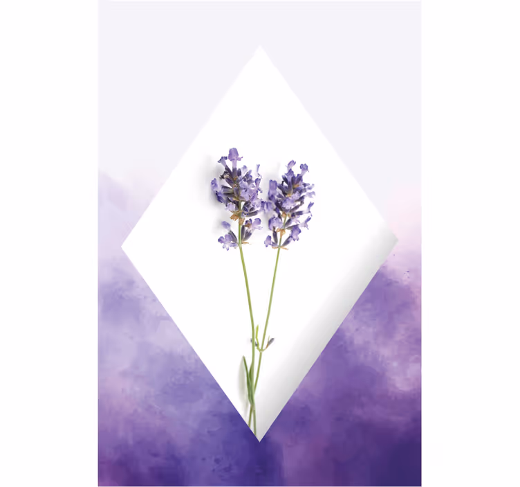 Rollo fenster wohnzimmer lavendel aquarell collage - TenStickers