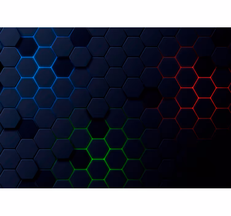 Rollo fenster schwarz mit 3d effekt in hexagonalem muster - TenStickers