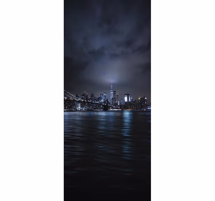 Rollo fenster schwarz urban night panorama - TenStickers