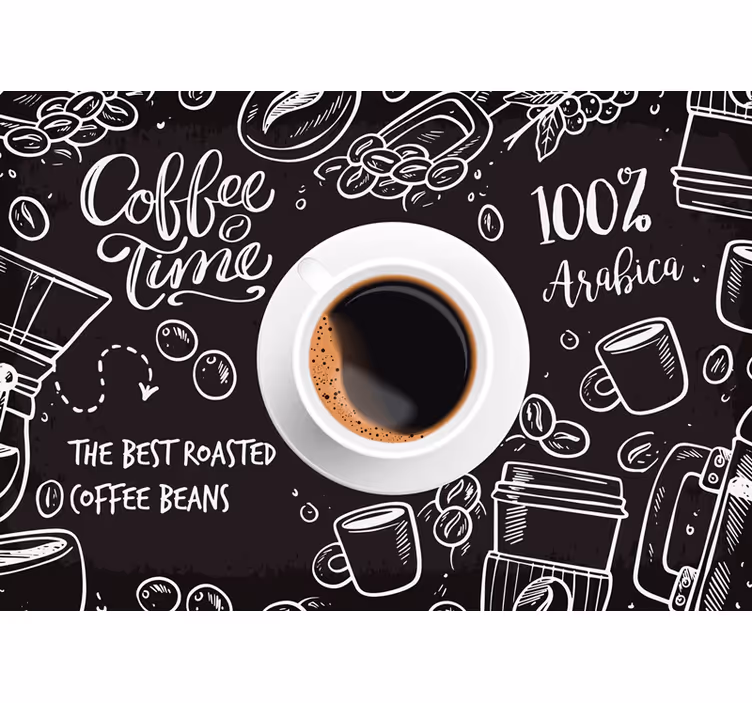Rollo fenster schwarz kaffeepause bilder - TenStickers