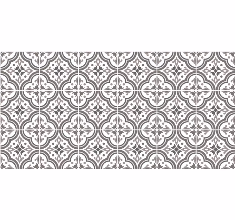Rollo fenster grau klassisches graues blumenmuster - TenStickers