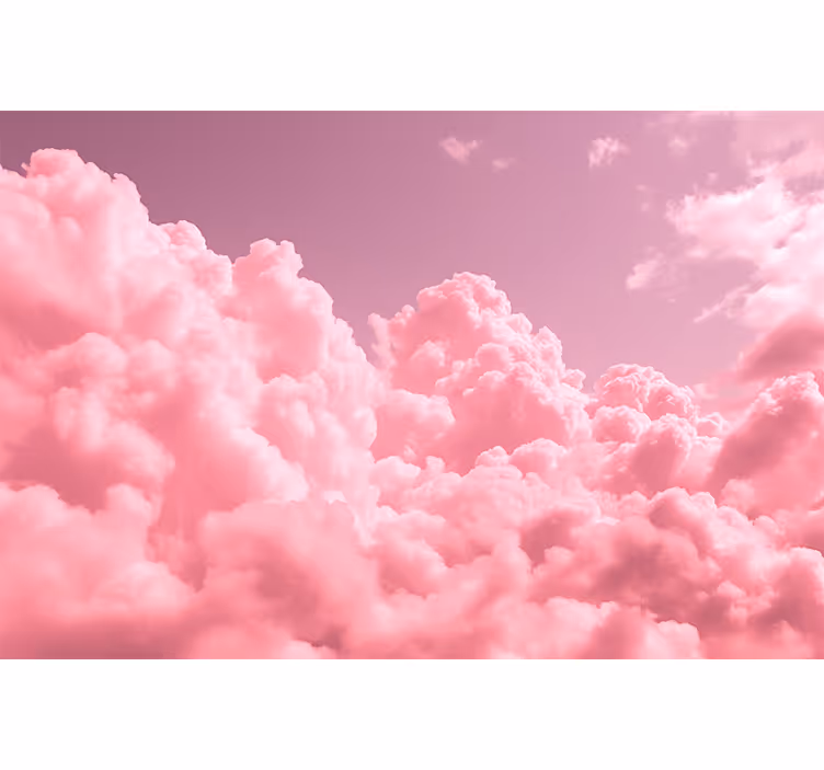 Rollo fenster rosa mit pinken flauschigen wolken - TenStickers