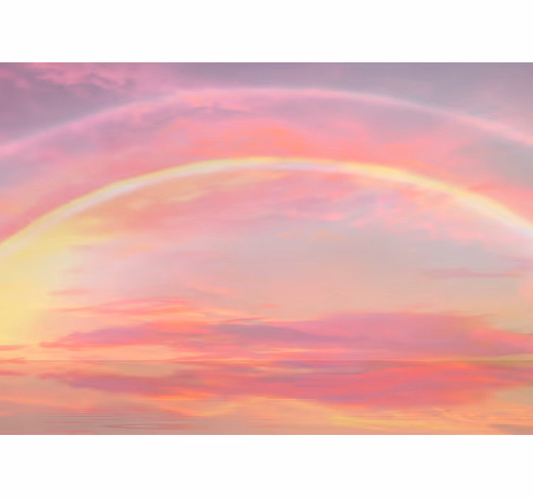 Rollo fenster rosa pinker himmel mit regenbogen - TenStickers