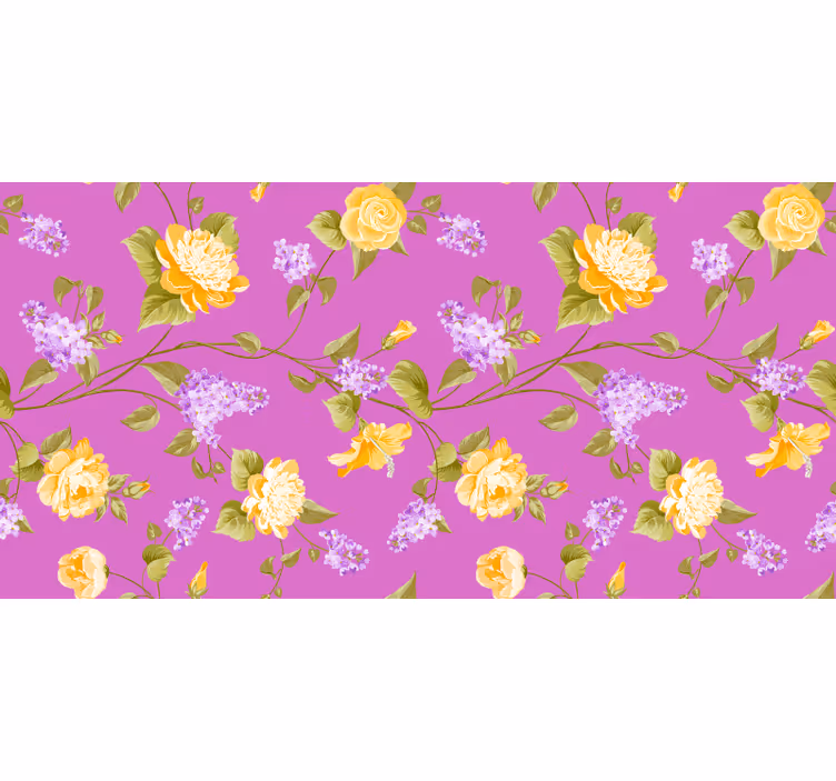 Rollo fenster lila mit floralem blütenmuster - TenStickers