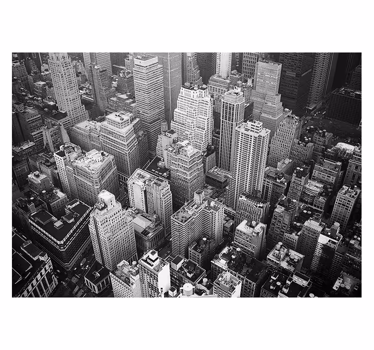 Rollo fenster wohnzimmer new york luftaufnahme schwarz weiß - TenStickers