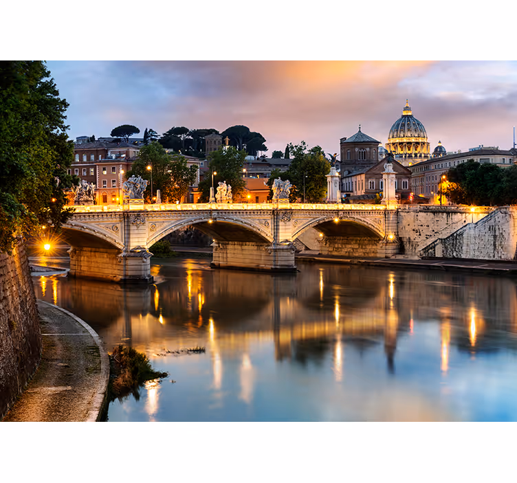 Rollo fenster wohnzimmer fototapete blick auf rom vom tevere - TenStickers