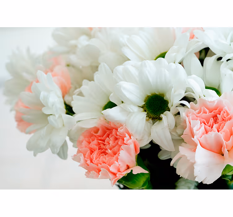 Rollo fenster wohnzimmer schöner weißer blumenstrauß - TenStickers