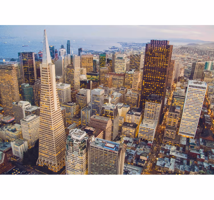 Rollo fenster wohnzimmer san franciscos wolkenkratzer - TenStickers