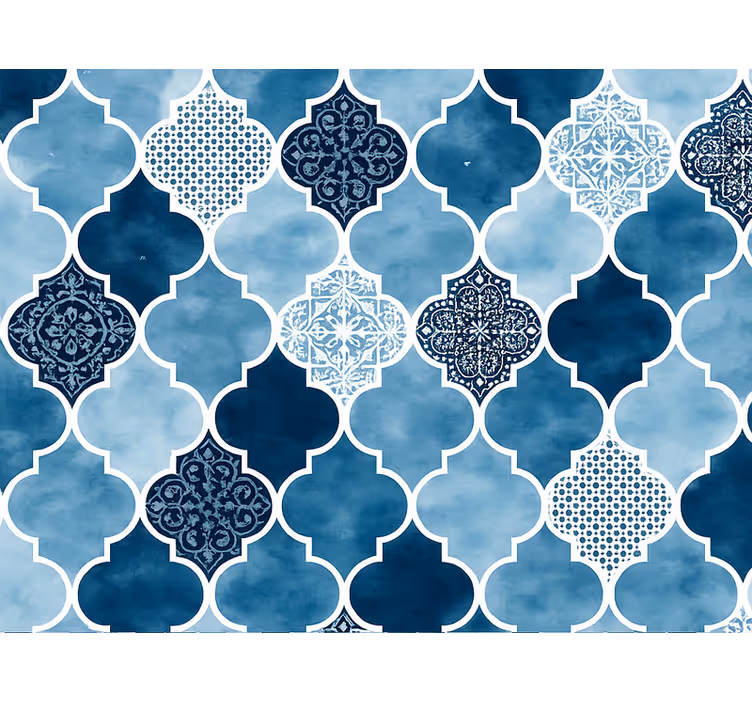 Rollo fenster blau aquarell marokko blau - TenStickers