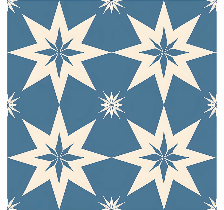 Rollo fenster blau mit blauem sternedesign - TenStickers