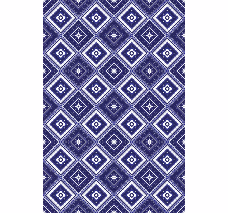 Rollo fenster blau mit blauem diamantmotiv - TenStickers