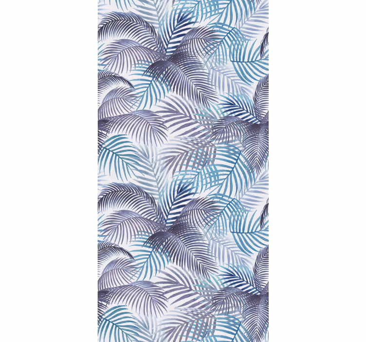 Rollo fenster blau palmen und blätter - TenStickers
