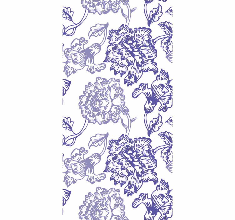 Rollo fenster blau mit eleganten blumenmustern - TenStickers