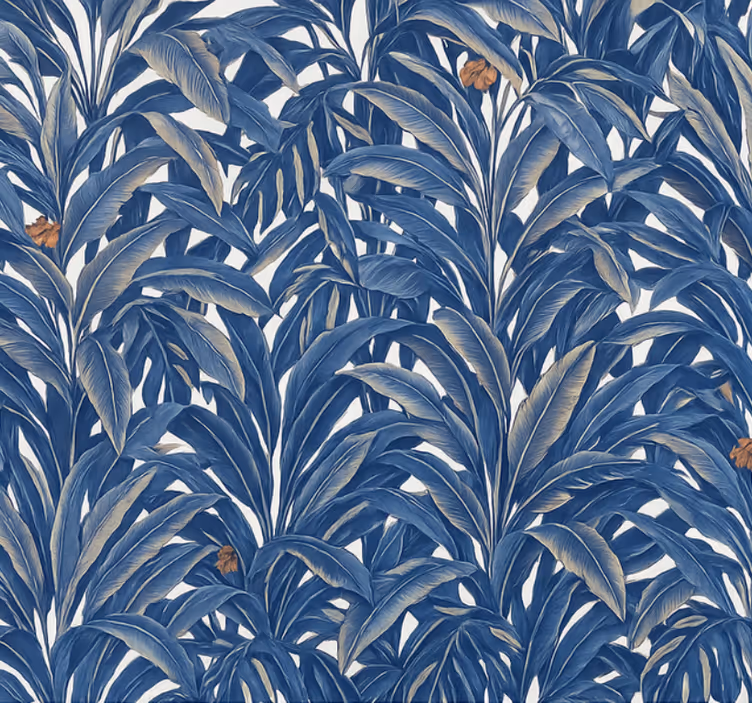 Rollo fenster blau üppiger indigo dschungel - TenStickers