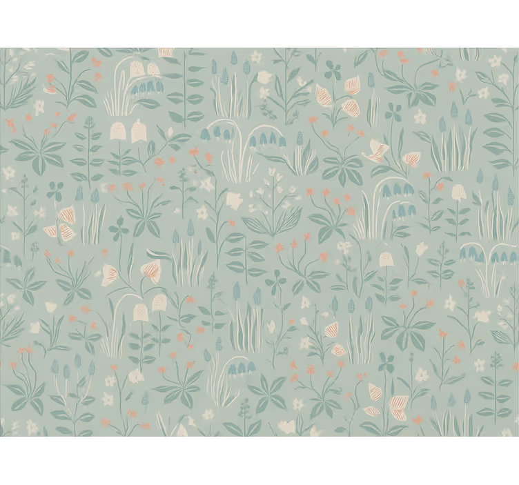 Rollo fenster blau mit skandinavischem blumenmuster - TenStickers