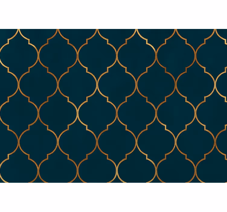Fenster rollo modern in goldenem marokkanischen design - TenStickers