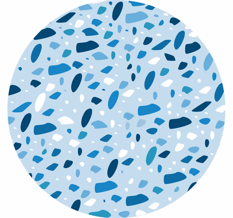 Rollo fenster blau mit blauer terrazzo-optik - TenStickers
