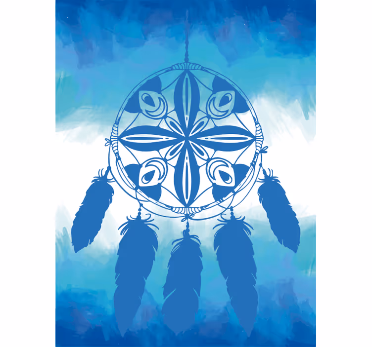 Rollo fenster blau mit ornamentalen träumen - TenStickers