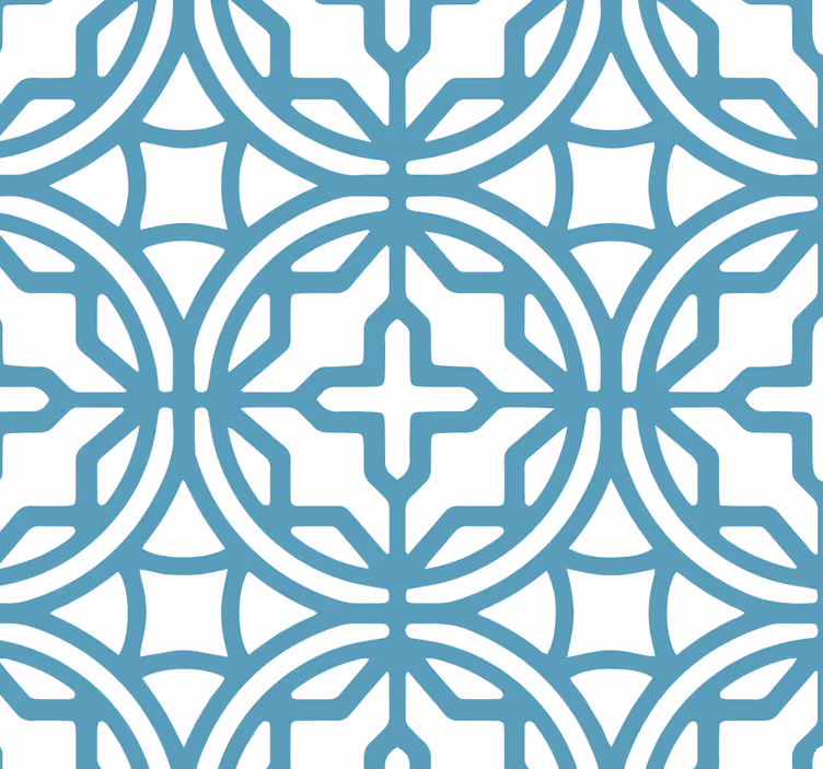 Rollo fenster blau geometrisches türkis muster - TenStickers