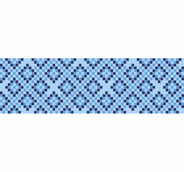 Rollo fenster blau mit geometrischem blauen pixelmuster - TenStickers