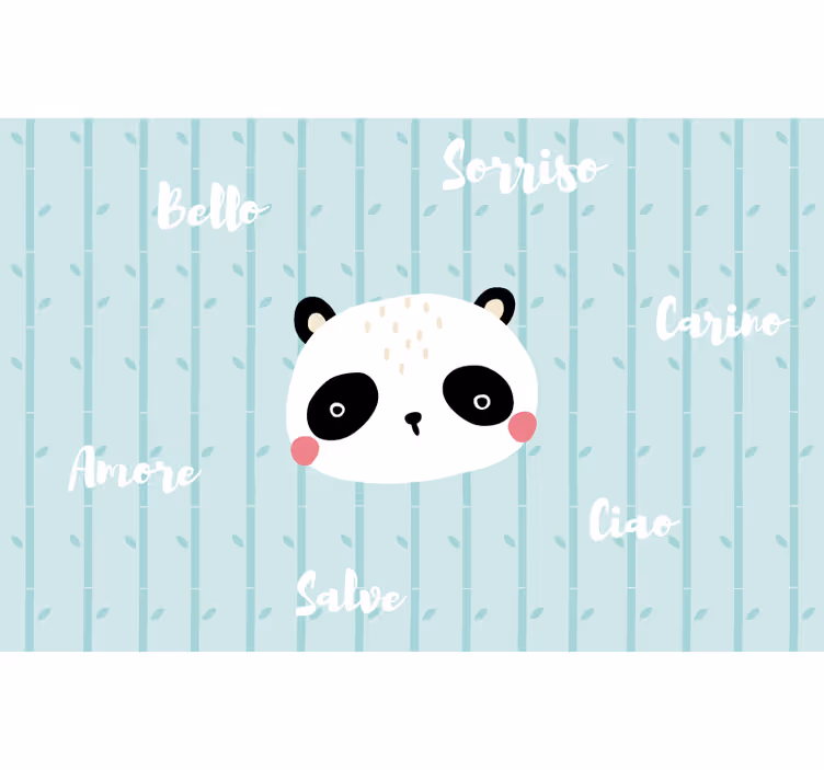 Rollo fenster blau panda in den wolken - TenStickers