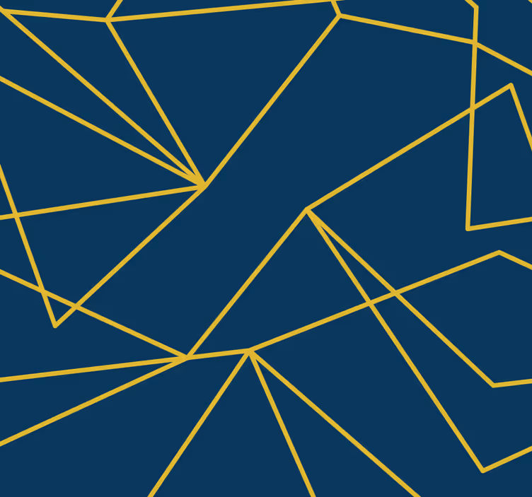 Rollo fenster blau mit geometrischen goldenen linien - TenStickers