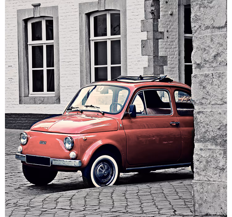 Rollo fenster wohnzimmer im vintage fiat 500 stil - TenStickers