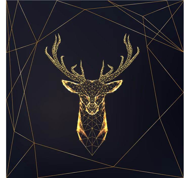 Rollo fenster wohnzimmer geometrischer hirsch in gold - TenStickers