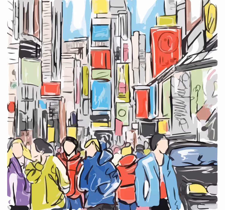 Rollo fenster wohnzimmer im modernen new yorker stil - TenStickers