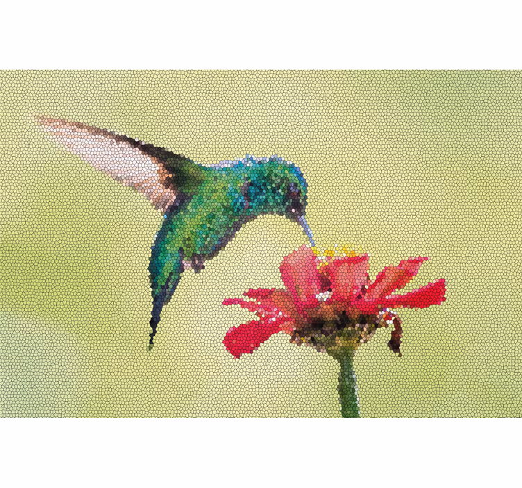 Rollo fenster wohnzimmer bunte vogelmosaik - TenStickers