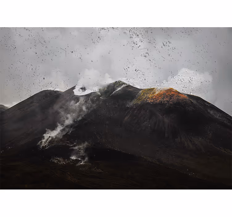 Rollo fenster wohnzimmer neblige etna landschaft - TenStickers