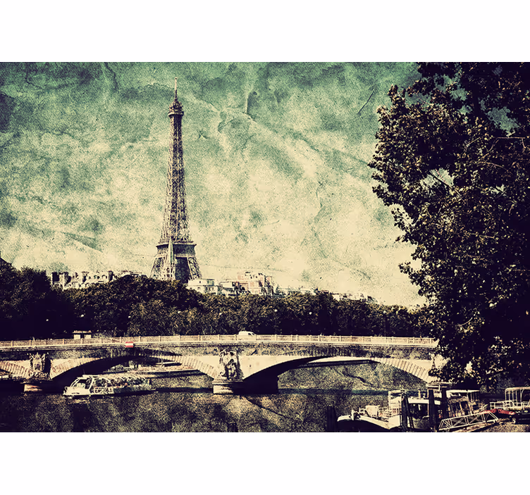 Rollo fenster wohnzimmer paris illustration - TenStickers