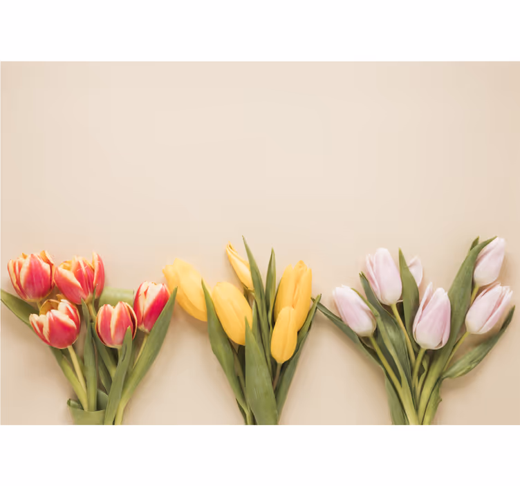 Rollo fenster wohnzimmer in drei farben von blumen - TenStickers