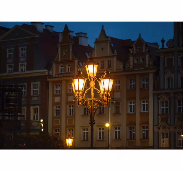 Rollo fenster wohnzimmer wrocław bei sonnenuntergang - TenStickers