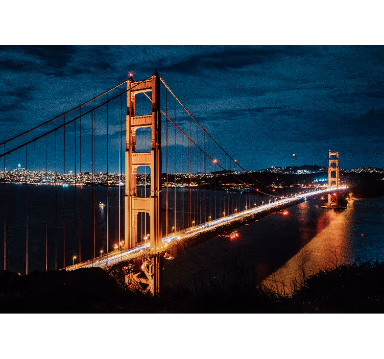 Rollo fenster wohnzimmer im abendlicht des golden gate - TenStickers