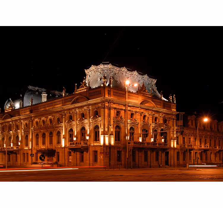 Rollo fenster wohnzimmer Łódź nachtansicht - TenStickers