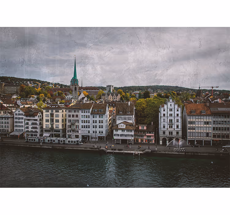 Rollo fenster wohnzimmer zürich häuser am see - TenStickers