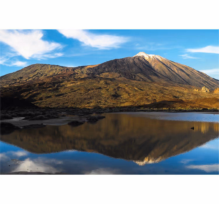 Rollo fenster wohnzimmer teide im wasser reflektiert - TenStickers