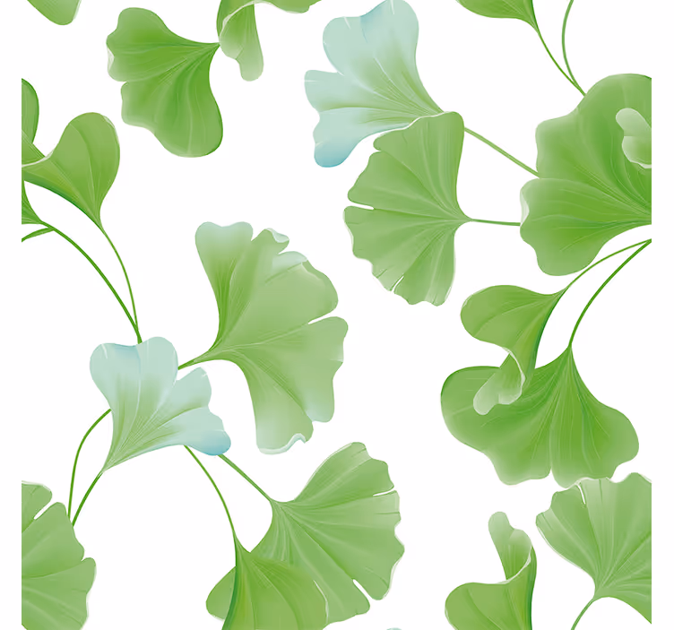 Rollo fenster wohnzimmer mit grünen ginkgo-blättern - TenStickers