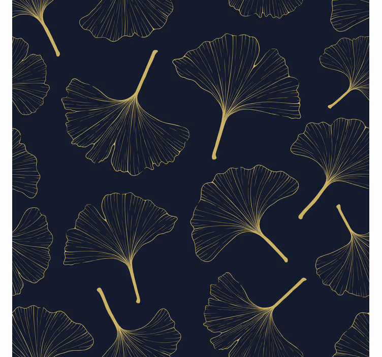 Rollo fenster wohnzimmer mit 3d goldenen ginkgo blättern - TenStickers