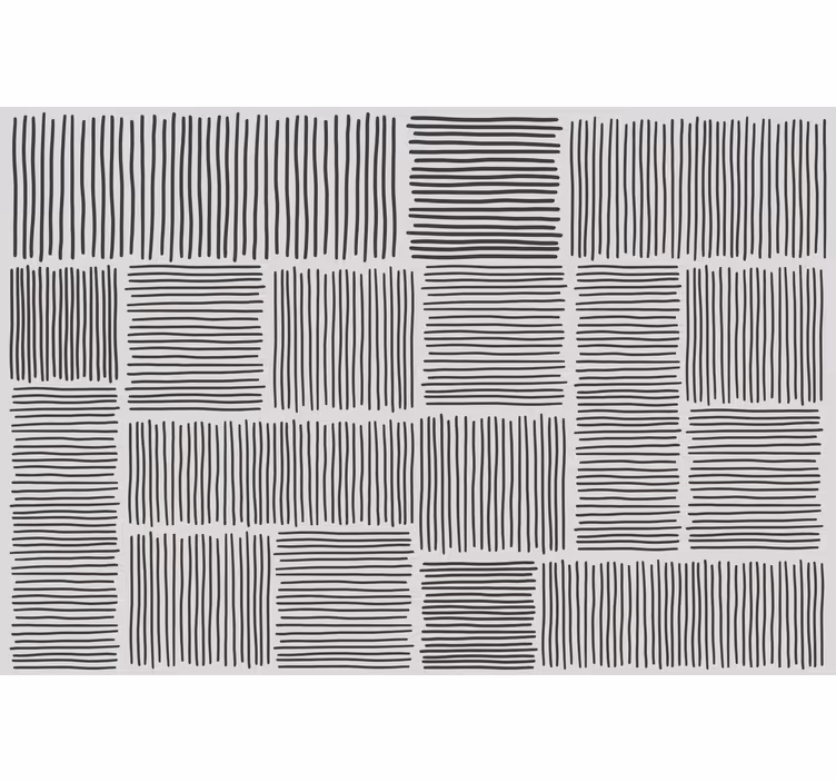 Rollo fenster wohnzimmer linien schwarz weiß mid-century - TenStickers