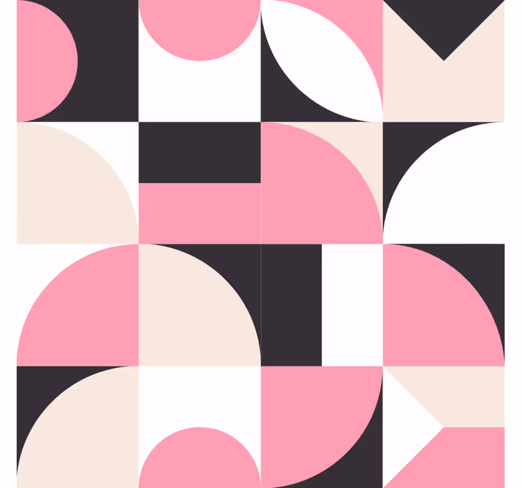 Rollo fenster wohnzimmer mit pinkem geometrischen muster - TenStickers